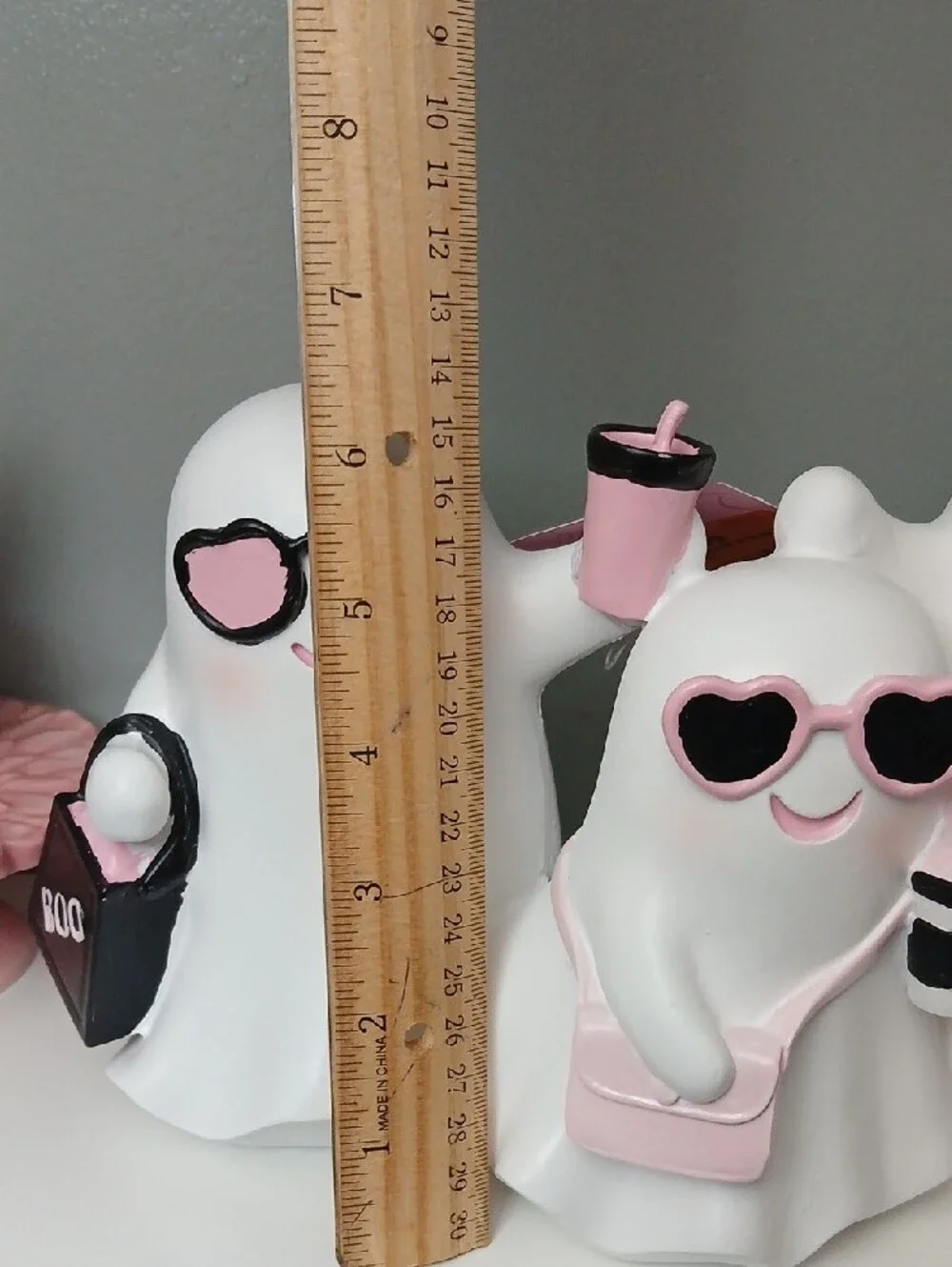 New! Pink & White Ghost Trio Party Figurines - Cute Halloween Table Decor NWT